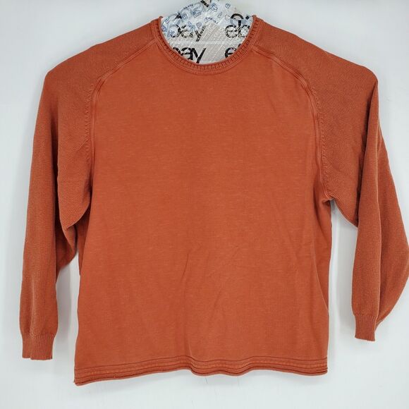 Tommy Bahama Sweater Mens Extra Large Orange Long Sleeve Pullover XL Embroidered - Picture 1 of 12